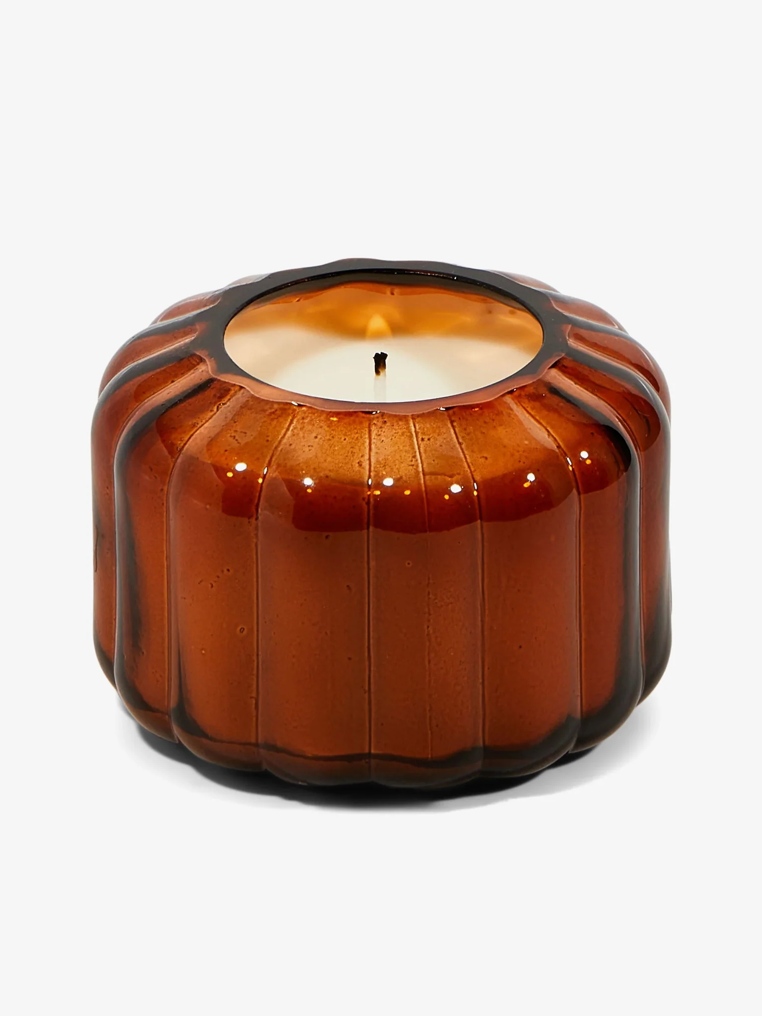 Ripple Glass Votive Candle – Tobacco